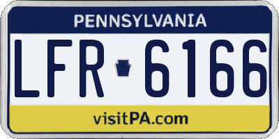 PA license plate LFR6166