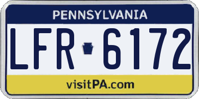 PA license plate LFR6172