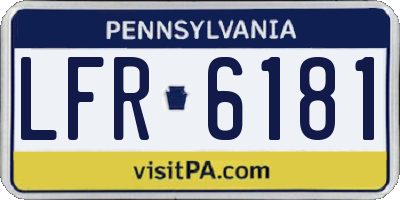 PA license plate LFR6181