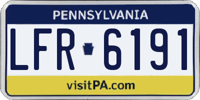 PA license plate LFR6191