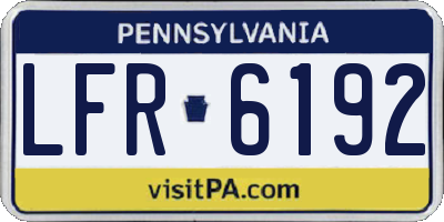 PA license plate LFR6192