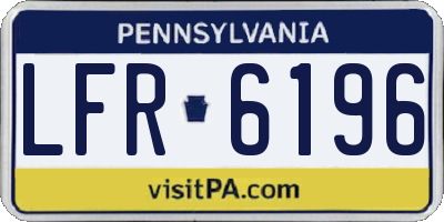 PA license plate LFR6196