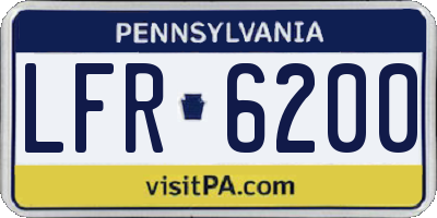 PA license plate LFR6200