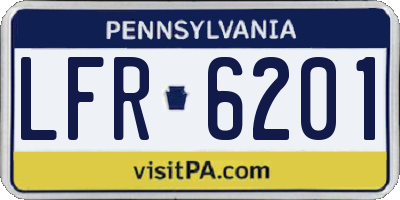 PA license plate LFR6201