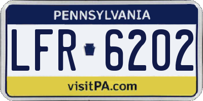 PA license plate LFR6202