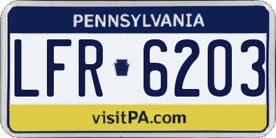 PA license plate LFR6203