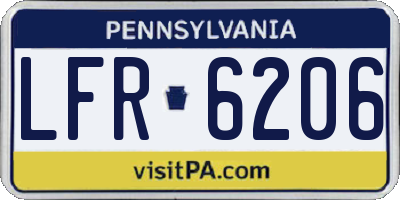 PA license plate LFR6206
