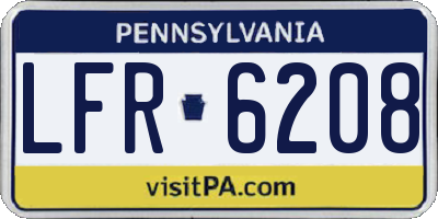 PA license plate LFR6208