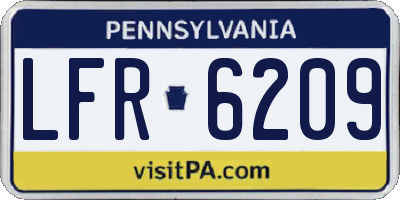 PA license plate LFR6209