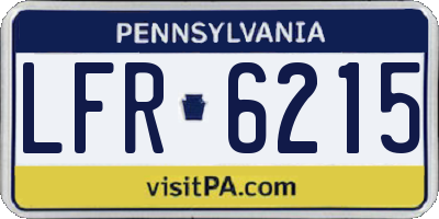 PA license plate LFR6215