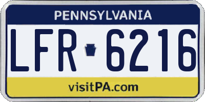 PA license plate LFR6216