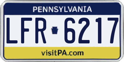 PA license plate LFR6217