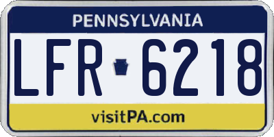 PA license plate LFR6218
