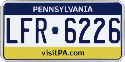 PA license plate LFR6226