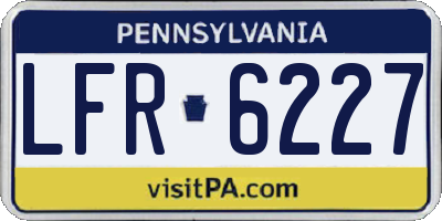 PA license plate LFR6227