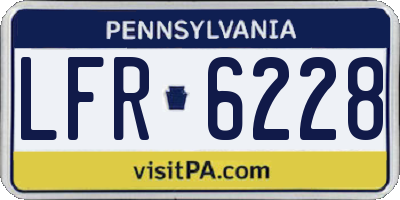 PA license plate LFR6228