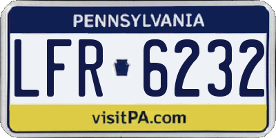 PA license plate LFR6232