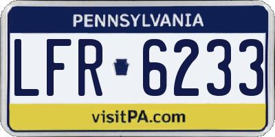 PA license plate LFR6233