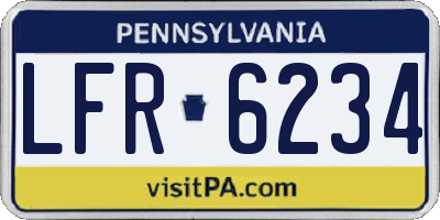 PA license plate LFR6234