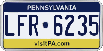 PA license plate LFR6235