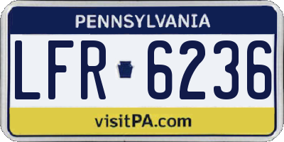 PA license plate LFR6236