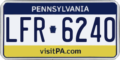 PA license plate LFR6240