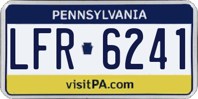 PA license plate LFR6241