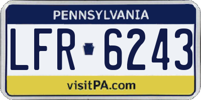 PA license plate LFR6243