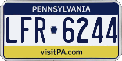 PA license plate LFR6244