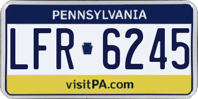 PA license plate LFR6245