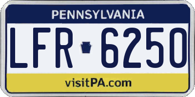 PA license plate LFR6250