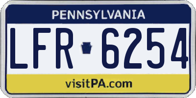 PA license plate LFR6254