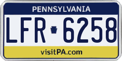 PA license plate LFR6258