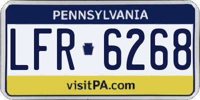 PA license plate LFR6268