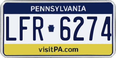 PA license plate LFR6274