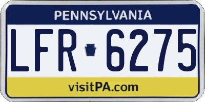 PA license plate LFR6275