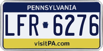 PA license plate LFR6276