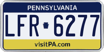 PA license plate LFR6277