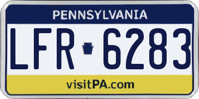 PA license plate LFR6283