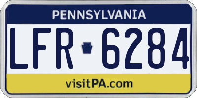 PA license plate LFR6284