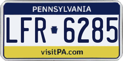 PA license plate LFR6285