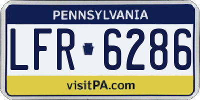 PA license plate LFR6286