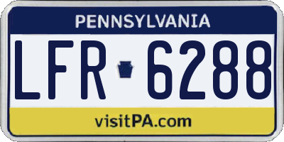 PA license plate LFR6288