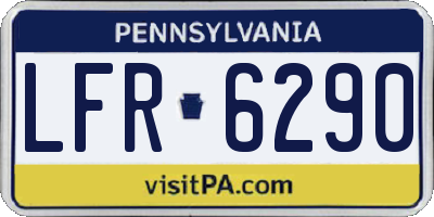 PA license plate LFR6290