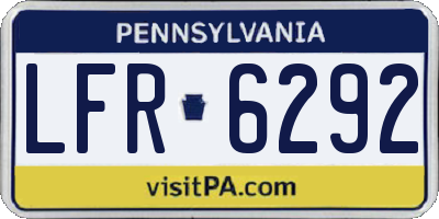 PA license plate LFR6292
