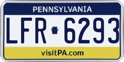 PA license plate LFR6293
