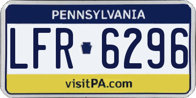 PA license plate LFR6296