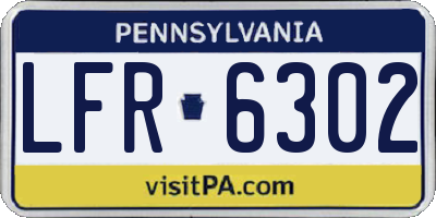 PA license plate LFR6302