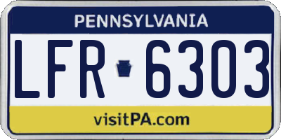 PA license plate LFR6303