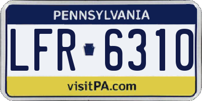 PA license plate LFR6310
